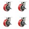 Service Caster 8'' Heavy Duty Red Poly on Cast Iron Caster Set with Brake and Swivel Lock, 4PK CRAN-SCC-KP92S830-PUR-RS-SLB-BSL-4 - alternate 1